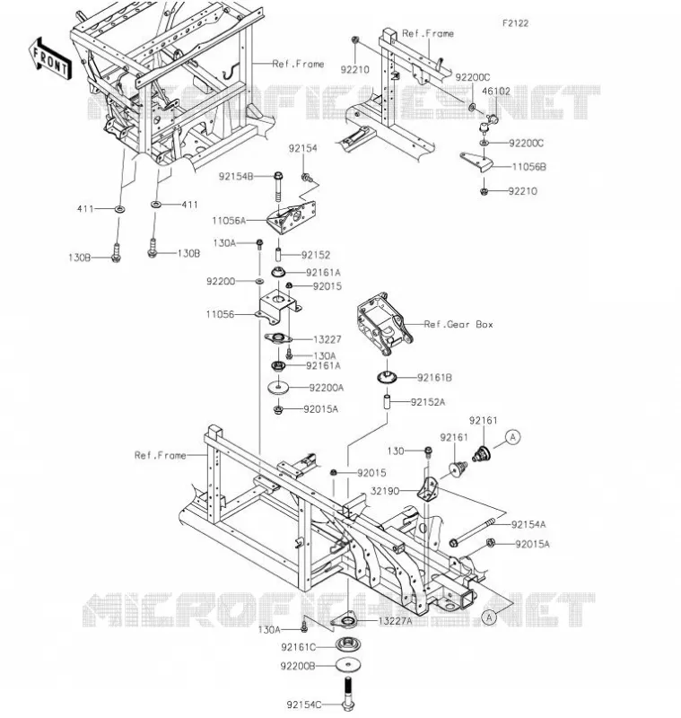 SUPPORT MOTEUR Kawasaki SSV 820 2021 MULE PRO-FXT  KAF820MMFNN