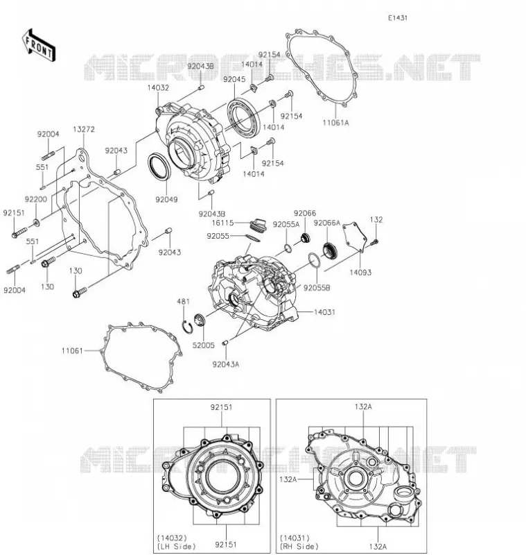 COUVERCLES MOTEUR Kawasaki SSV 1000 2021 TERYX KRX 1000  KRF1000AMFNN