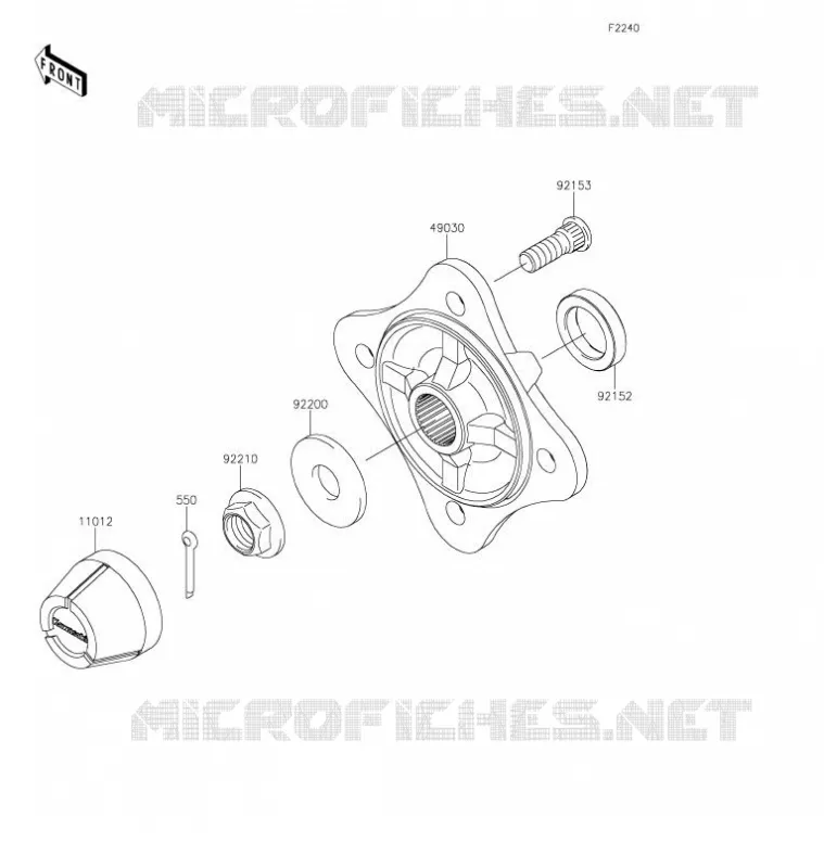 MOYEU ARRIERE/FREIN Kawasaki SSV 800 2021 TERYX  KRF800FMFNN