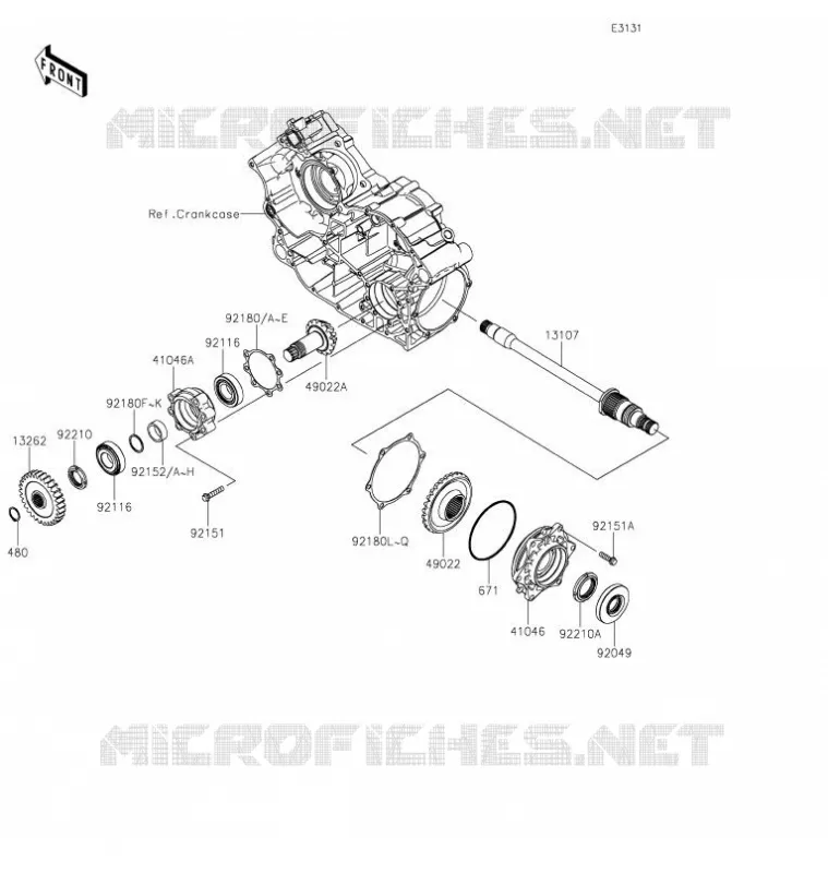 PIGNON CONIQUE AVANT Kawasaki SSV 800 2021 TERYX  KRF800FMFNN
