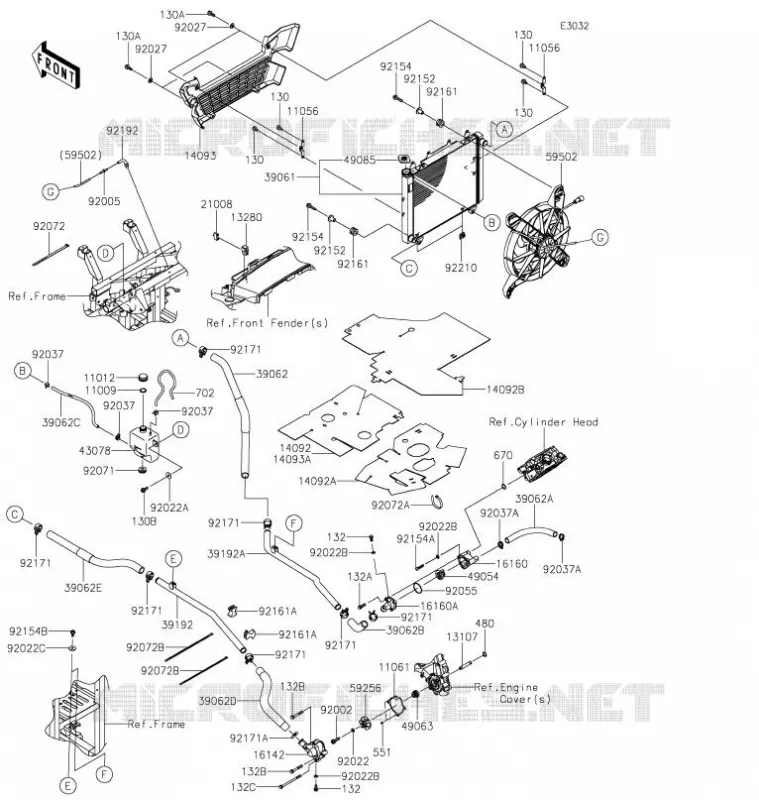 RADIATEUR Kawasaki SSV 800 2021 TERYX  KRF800FMFNN