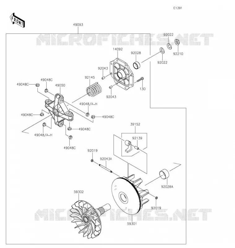 VARIATEUR Kawasaki SSV 800 2021 TERYX  KRF800FMFNN