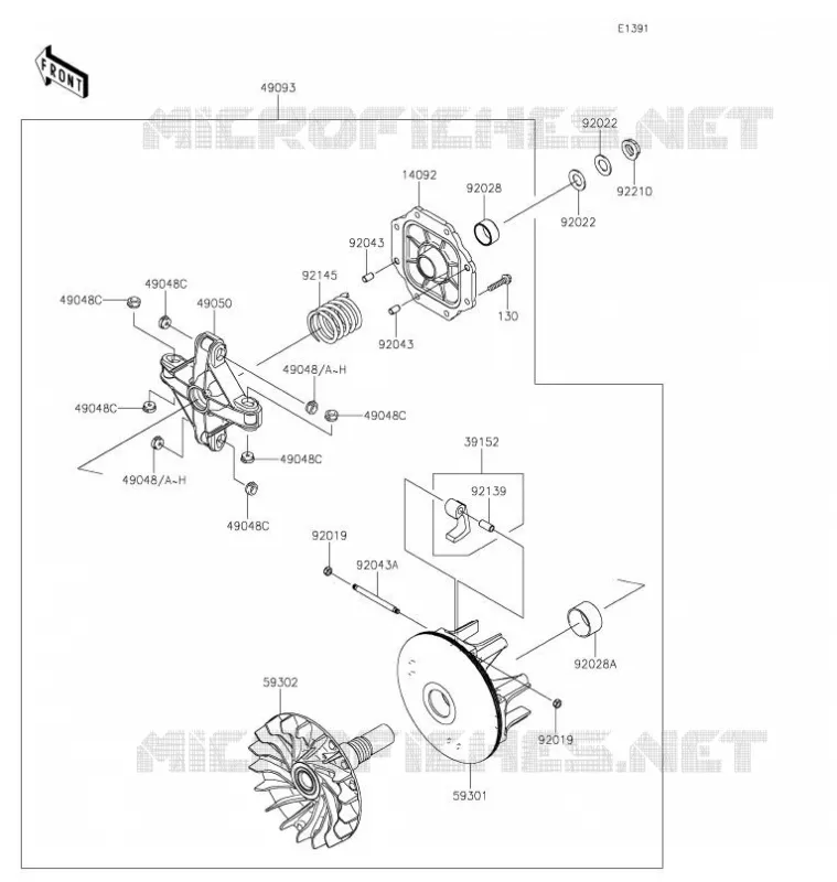 VARIATEUR Kawasaki SSV 800 2021 TERYX4  KRT800GMFNN