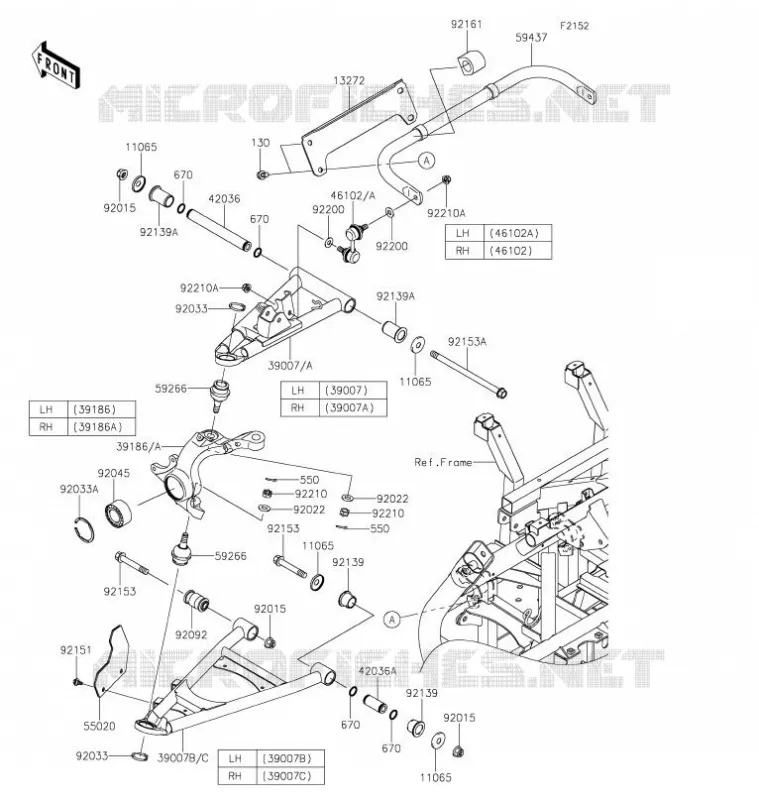 AMORTISSEUR AVANT Kawasaki SSV 800 2021 TERYX4  KRT800HMFNN