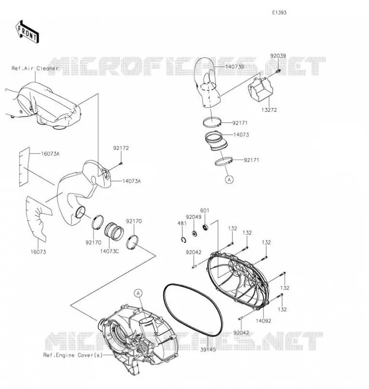 COUVERCLE CONVERTISSEUR Kawasaki SSV 800 2021 TERYX4  KRT800HMFNN