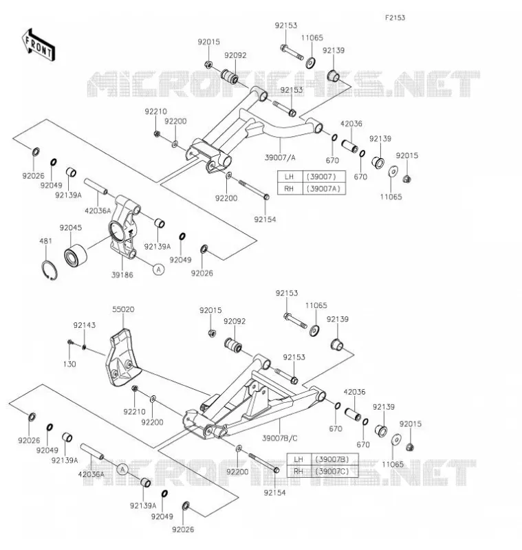 SUSPENSION ARRI&Egrave;RE Kawasaki SSV 800 2021 TERYX4  KRT800HMFNN