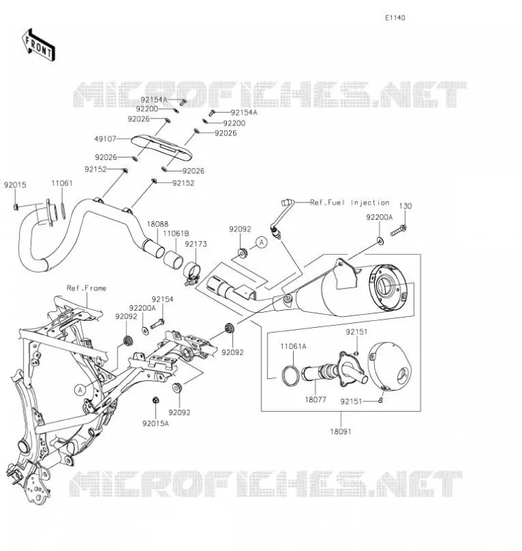 &Eacute;CHAPPEMENT Kawasaki TOUT-TERRAIN 230 2021 KLX230R  KLX230EMFNN