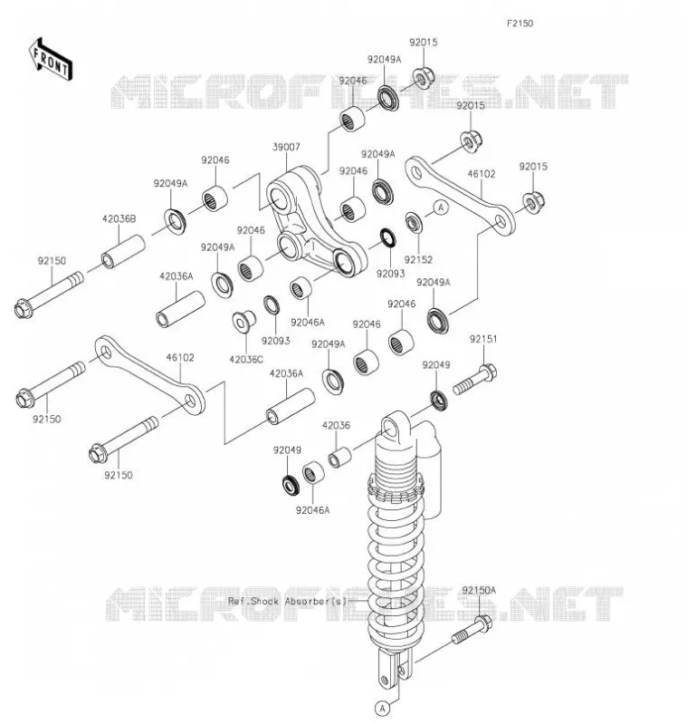 SUSPENSION ARRI&Egrave;RE Kawasaki TOUT-TERRAIN 100 2021 KX100  KX100FMFNN