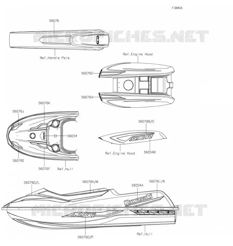 AUTOCOLLANTS(ANFNN) Kawasaki JET SKI 1500 2022 JET SKI SX-R  JS1500ANFNN