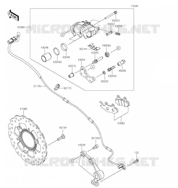 FREIN ARRIERE Kawasaki MOTOS 400 2021 NINJA 400  EX400GMFAL