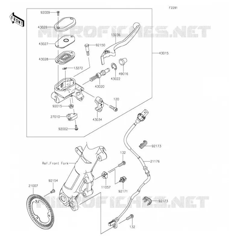 MAITRE CYLINDRE AV Kawasaki MOTOS 400 2021 NINJA 400  EX400GMFAL