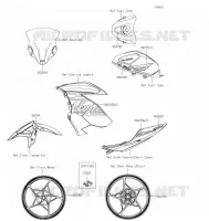 AUTOCOLLANTS(Teal) pour Kawasaki NINJA 400 2021