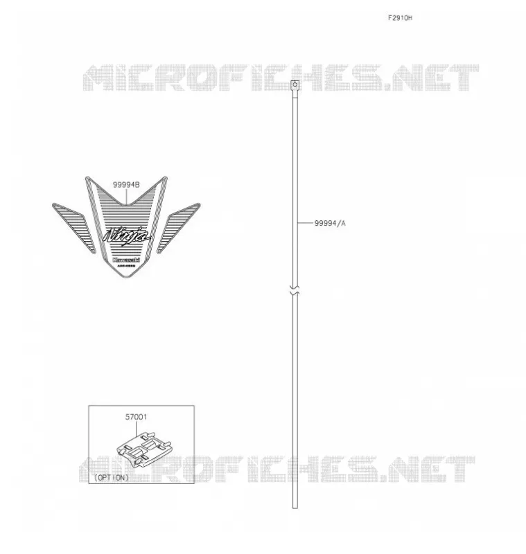 ACCESSOIRE(DECALS) Kawasaki MOTOS 400 2021 NINJA 400  EX400GMFBN
