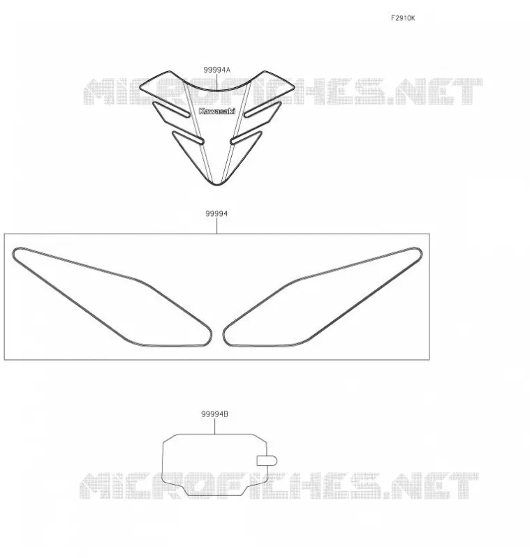 ACCESSOIRE(Tank Pads and Meter Film) Kawasaki MOTOS 650 2022 NINJA 650  EX650MNFAL