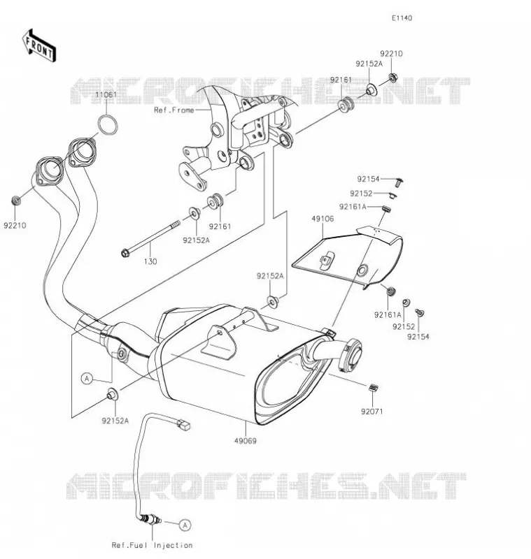 &Eacute;CHAPPEMENT Kawasaki MOTOS 650 2022 NINJA 650  EX650NNFAN