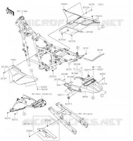 CACHE LAT&Eacute;RAL/GARDE CHAINE pour Kawasaki KLR650 2022