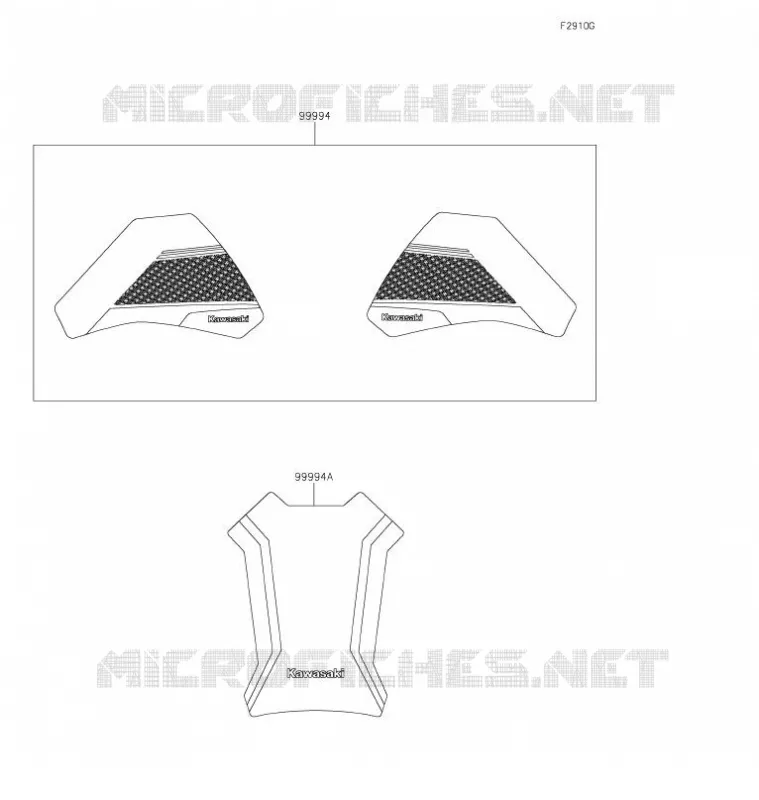 ACCESSOIRE(Tank Pad) Kawasaki MOTOS 650 2022 KLR650  KL650GNFNN