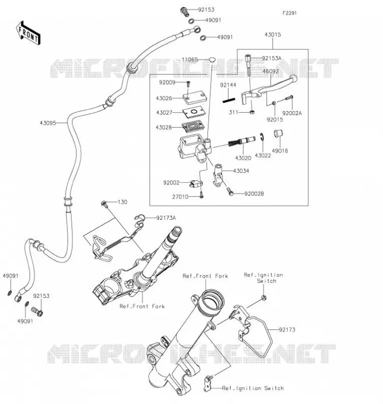 MAITRE CYLINDRE AV Kawasaki MOTOS 650 2022 KLR650  KL650GNFNN
