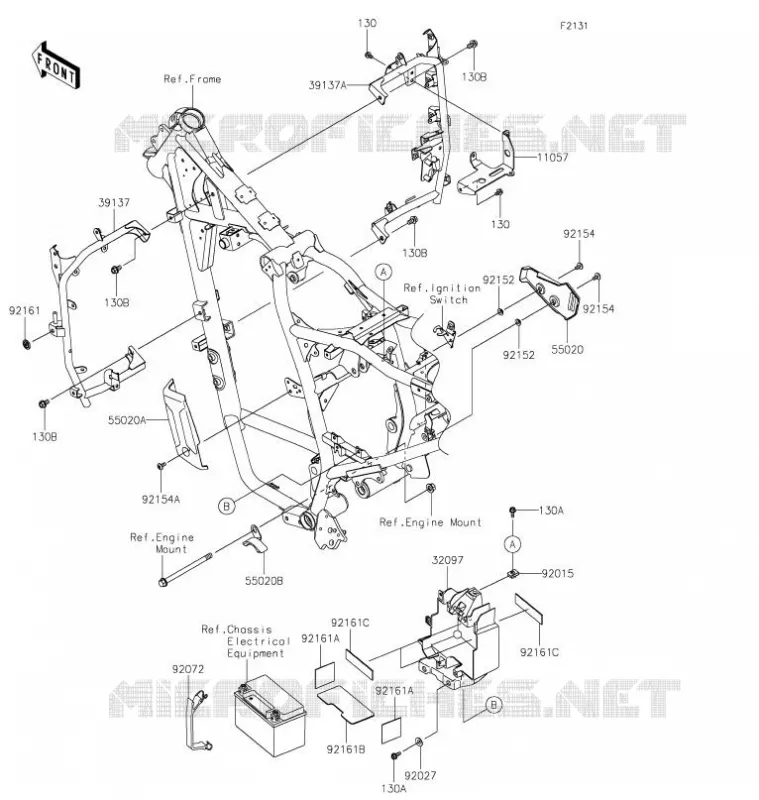 PIECE DE CADRE (COUVERTURE) Kawasaki MOTOS 650 2022 KLR650  KL650GNFNN