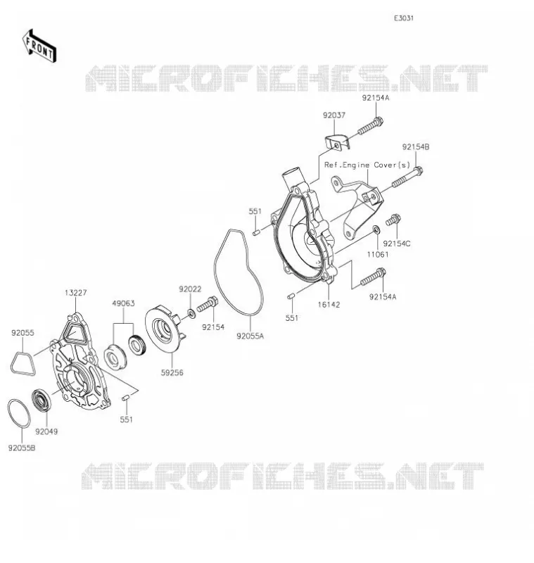 POMPE A EAU Kawasaki MOTOS 650 2022 VERSYS 650  KLE650HNFNL