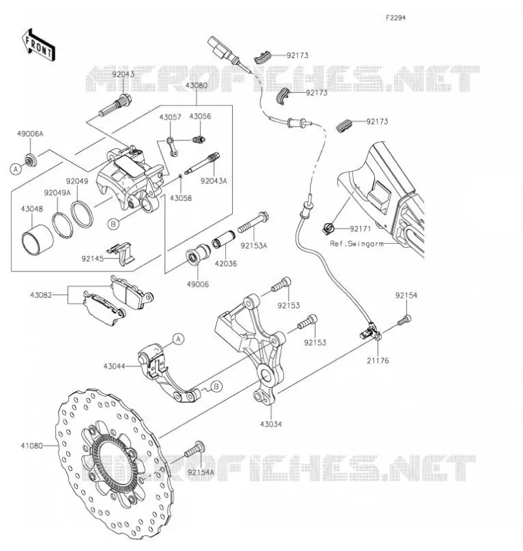 FREIN ARRIERE Kawasaki MOTOS 650 2022 VERSYS 650  KLE650HNFNN