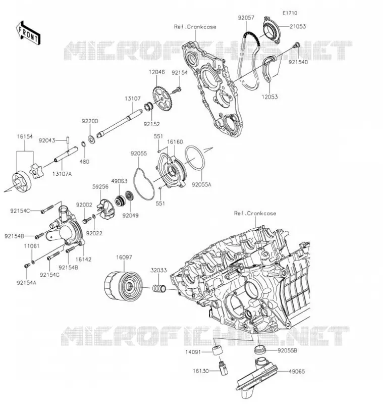 POMPE A HUILE/FILTRE &Agrave; HUILE Kawasaki MOTOS 1000 2021 Z H2 SE  ZR1000LMFNL