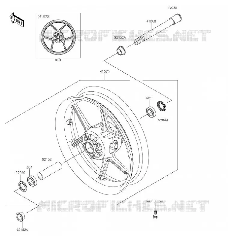 ROUE AVANT Kawasaki MOTOS 1000 2021 Z H2 SE  ZR1000LMFNL