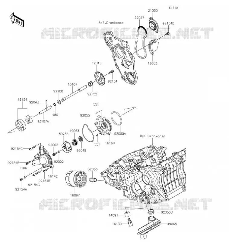POMPE A HUILE/FILTRE &Agrave; HUILE Kawasaki MOTOS 1000 2022 NINJA H2 SX SE  ZX1002RNFNL