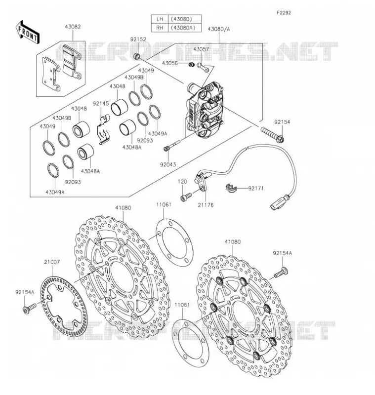 FREIN AVANT Kawasaki MOTOS 636 2022 NINJA ZX-6R  ZX636GNFAL