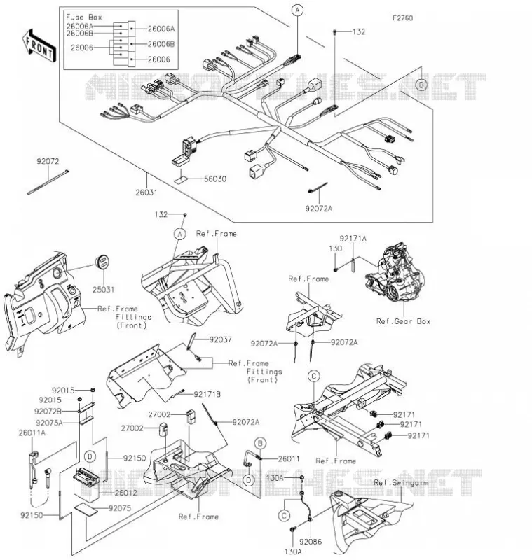 CHASSIS EQUIPMENT ELECTRIQUE Kawasaki SSV 400 2022 MULE SX  KAF400JNFNN