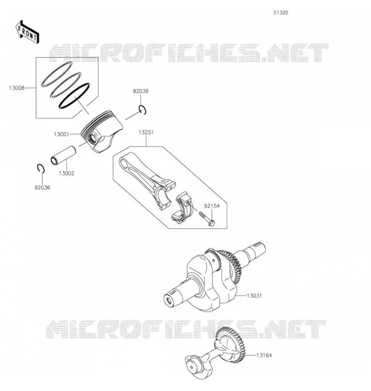 VILEBREQUIN/PISTON Kawasaki SSV 400 2022 MULE SX  KAF400RNFNN