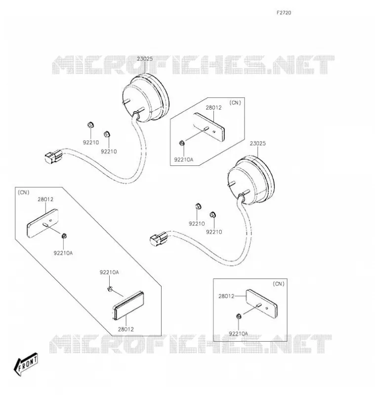 FEUX ARRI&Egrave;RE(S) Kawasaki SSV 700 2022 MULE PRO-MX  KAF700ANFNN
