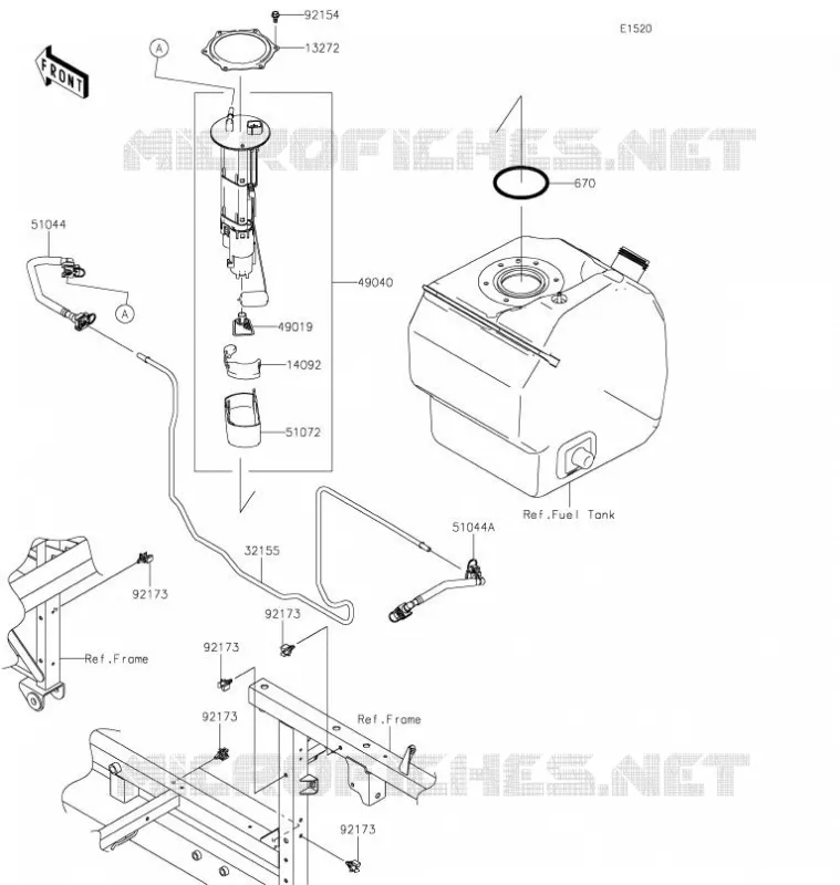 POMPE A ESSENCE Kawasaki SSV 820 2022 MULE PRO-FX  KAF820FNFNL