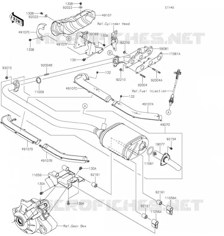 &Eacute;CHAPPEMENT Kawasaki SSV 820 2022 MULE PRO-FX  KAF820FNFNN