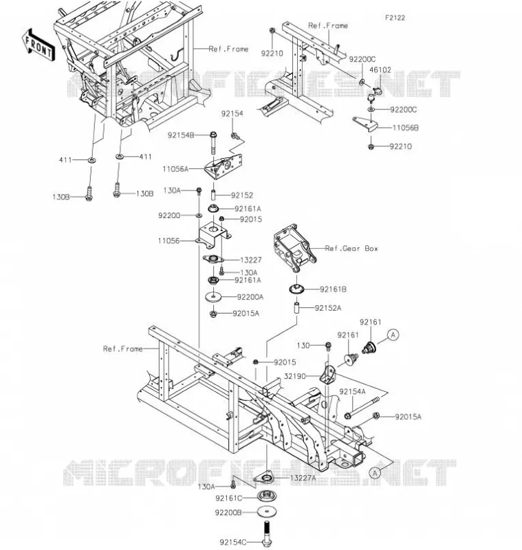 SUPPORT MOTEUR Kawasaki SSV 820 2022 MULE PRO-FX  KAF820GNFNN