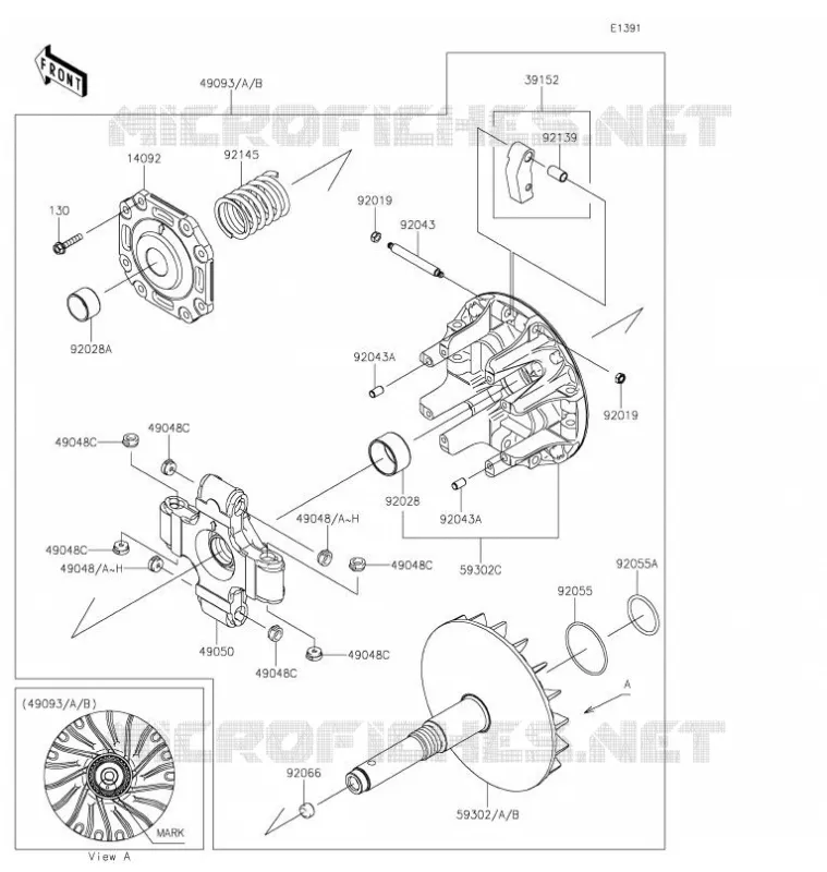 VARIATEUR Kawasaki SSV 820 2022 MULE PRO-FX  KAF820GNFNN