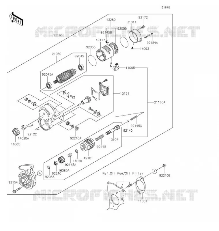 DEMARREUR Kawasaki SSV 1000 2022 MULE PRO-DX  KDF1000ANSNN