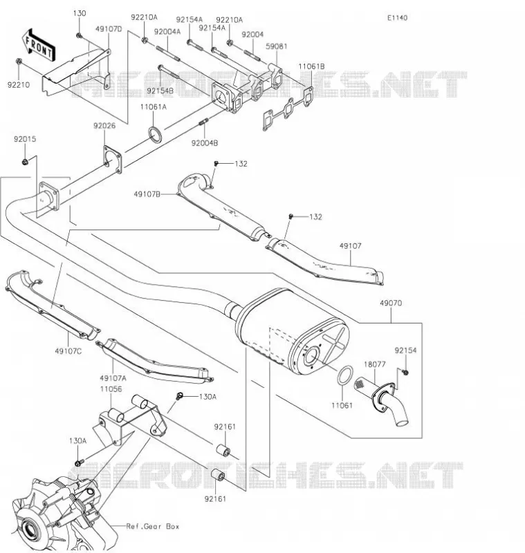 &Eacute;CHAPPEMENT Kawasaki SSV 1000 2022 MULE PRO-DX  KDF1000ANSNN