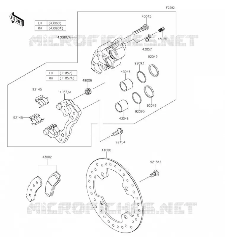 FREIN AVANT Kawasaki SSV 1000 2021 TERYX KRX 1000  KRF1000CMFNN