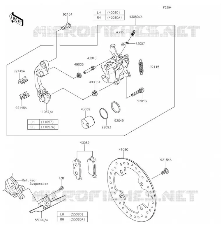 FREIN ARRIERE Kawasaki SSV 1000 2021 TERYX KRX 1000  KRF1000DMFNN