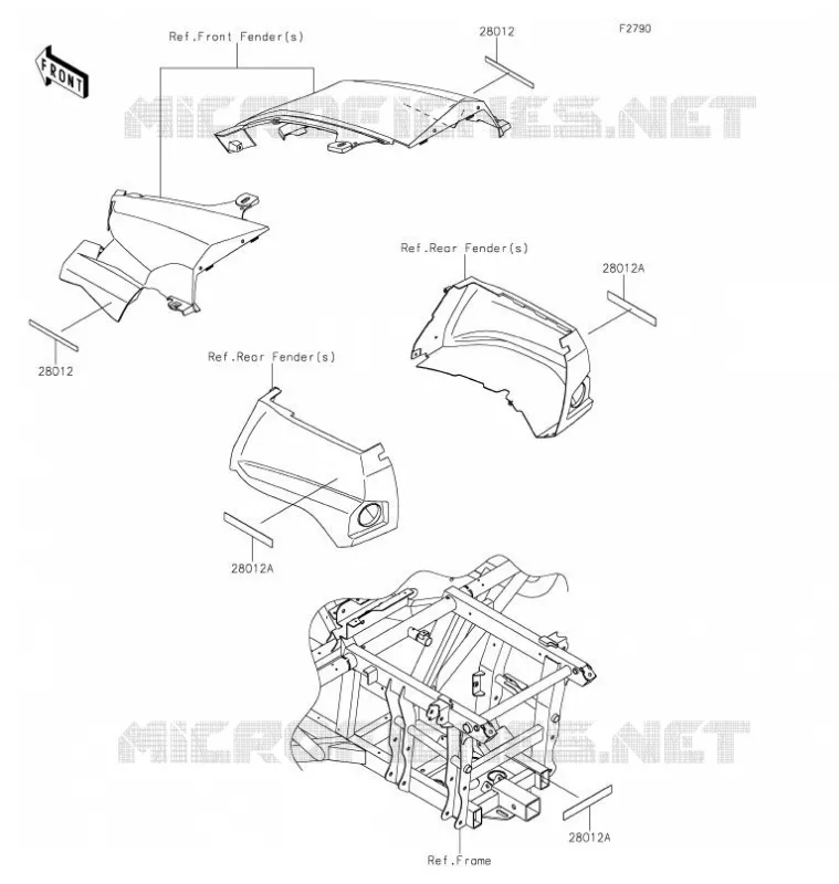 CATADIOPTRES(CN) Kawasaki SSV 800 2022 TERYX  KRF800FNFNN