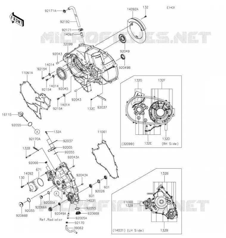 COUVERCLES MOTEUR Kawasaki SSV 800 2022 TERYX4  KRT800FNFNL