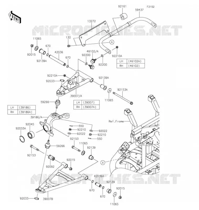 AMORTISSEUR AVANT Kawasaki SSV 800 2022 TERYX4  KRT800FNFNN