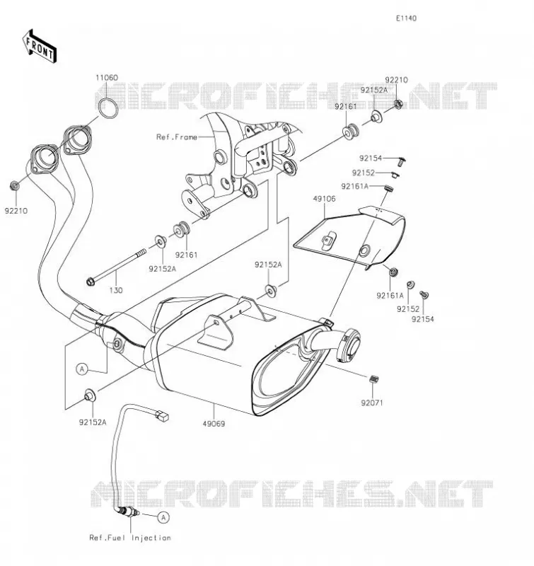 &Eacute;CHAPPEMENT Kawasaki MOTOS 650 2017 Z650  ER650HHF