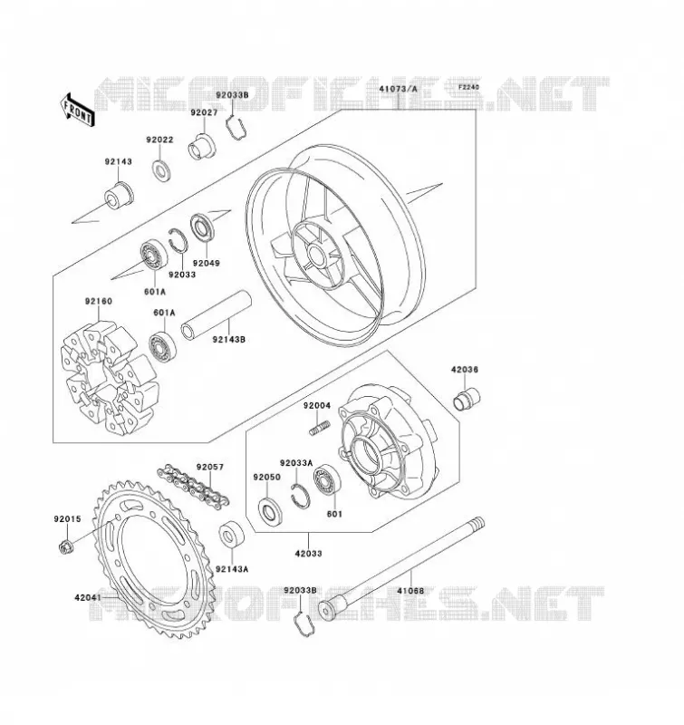 MOYEU ARRIERE Kawasaki MOTOS 1100 1993 ZZ-R1100  ZX1100-D1