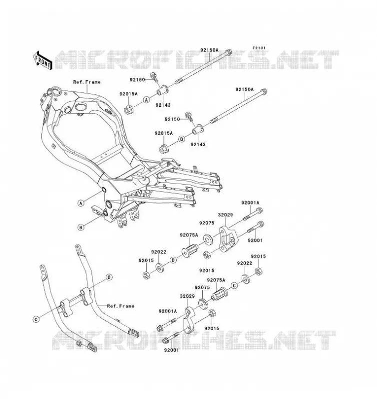 PIECE DE CADRE (COUVERTURE) Kawasaki MOTOS 1100 1993 ZZ-R1100  ZX1100-D1
