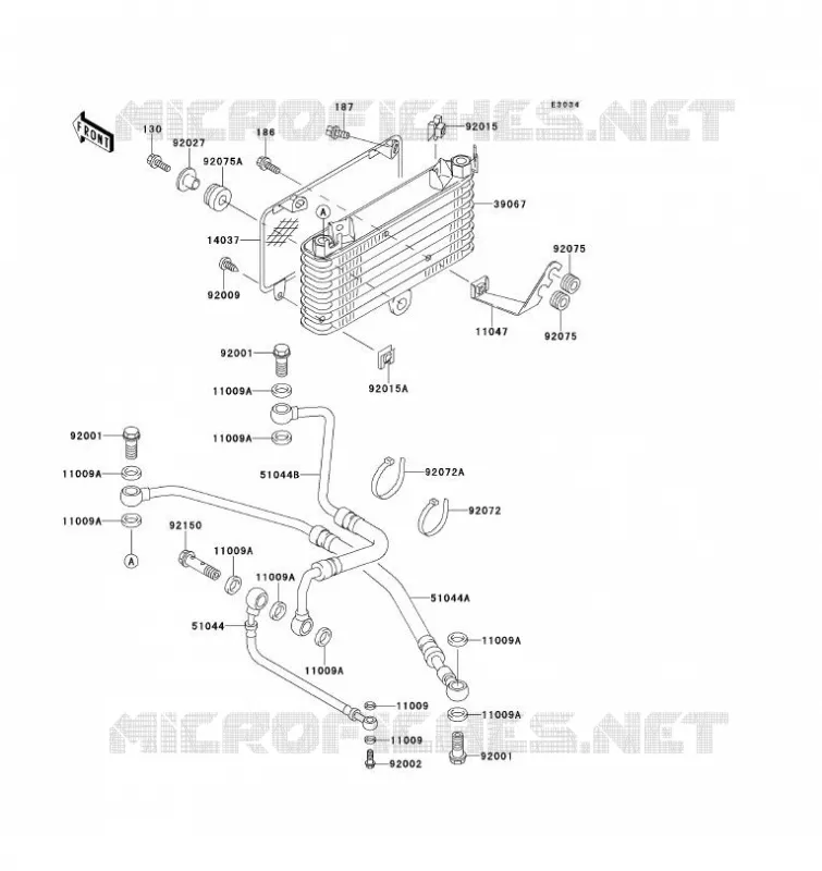 RADIATEUR D'HUILE Kawasaki MOTOS 1100 1993 ZZ-R1100  ZX1100-D1