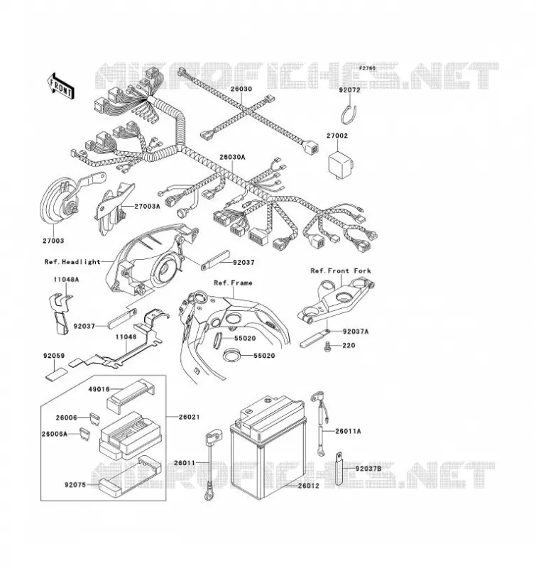 CHASSIS EQUIPMENT ELECTRIQUE Kawasaki MOTOS 1100 1993 ZZ-R1100  ZX1100-D1