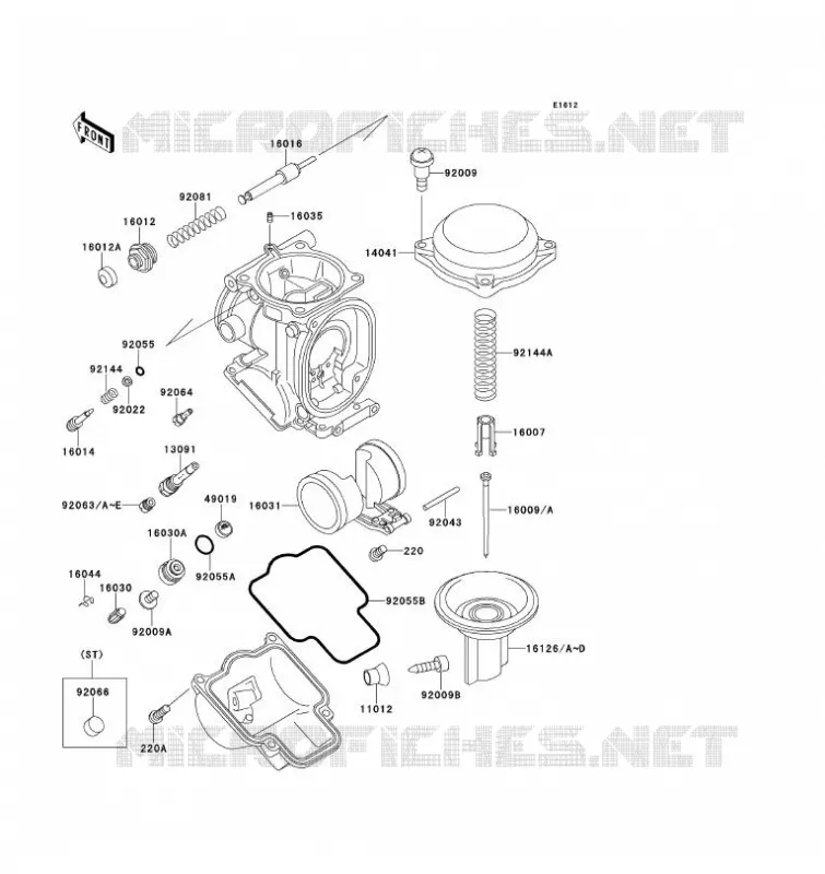 PI&Egrave;CES DE CARBURATEUR Kawasaki MOTOS 1100 1993 ZZ-R1100  ZX1100-D1