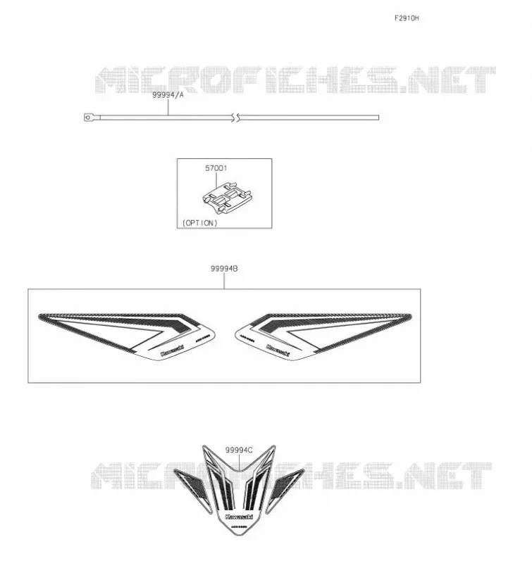 ACCESSOIRE(DECALS) Kawasaki MOTOS 400 2019 Z400  ER400DKF